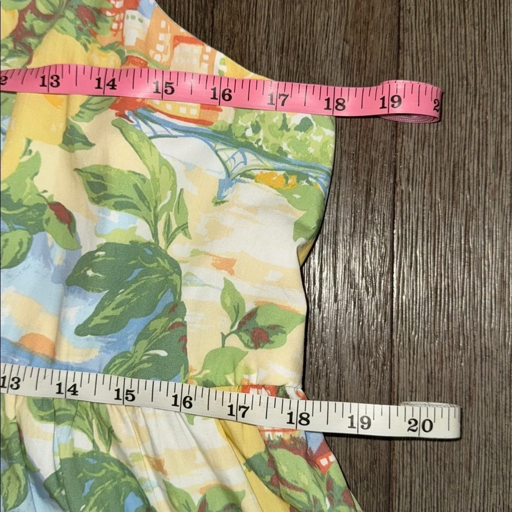 Abercrombie & Fitch Sweetheart Babydoll Maxi Dress Yellow Print